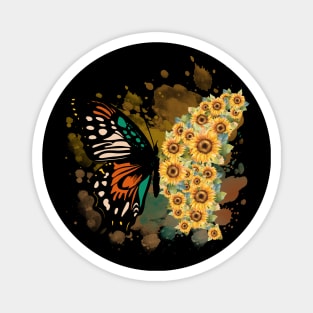 Sunflower butterfly Magnet